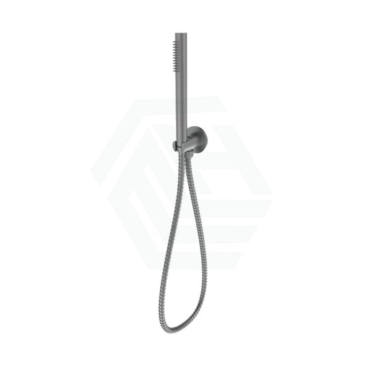 M#3(Gunmetal Grey) Gunmetal Single Function Tube Hand Shower On Wall Outlet Bracket Rail With
