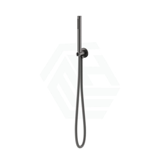M#1(Gunmetal Grey) Gunmetal Single Function Tube Hand Shower On Wall Outlet Bracket Rail With