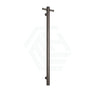 M#1(Gunmetal Grey) Thermogroup 12V 900Mm Gun Metal Straight Round Vertical Single Heated Towel Rail