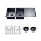 M#2(Gunmetal Grey) 1160X460X230Mm Gunmetal Grey 1.2Mm Handmade Top/Undermount Double Bowls Kitchen