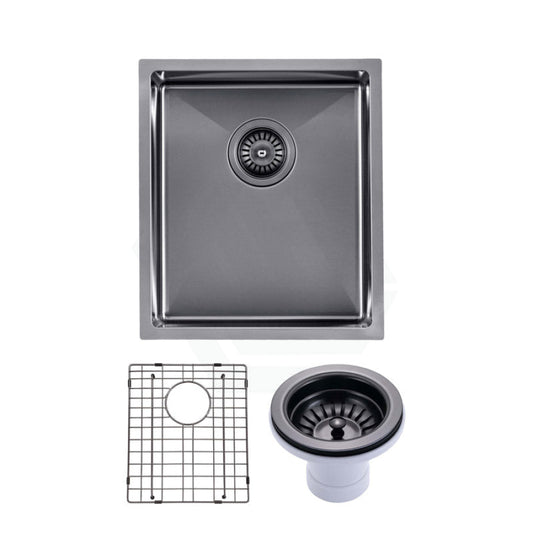 390X450X215Mm Brushed Gunmetal / Black Pvd Kitchen Sink Single Bowl Top/undermount