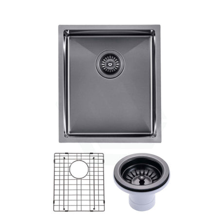 390X450X215mm Brushed Gunmetal/ Black Pvd Kitchen Sink Single Bowl Top/ Undermount
