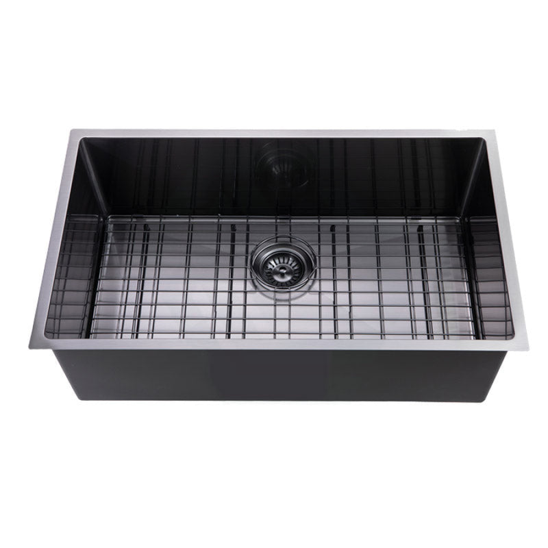 762X457X254Mm Brushed Gunmetal / Black Pvd Single Bowl Kitchen Sink Top/undermount