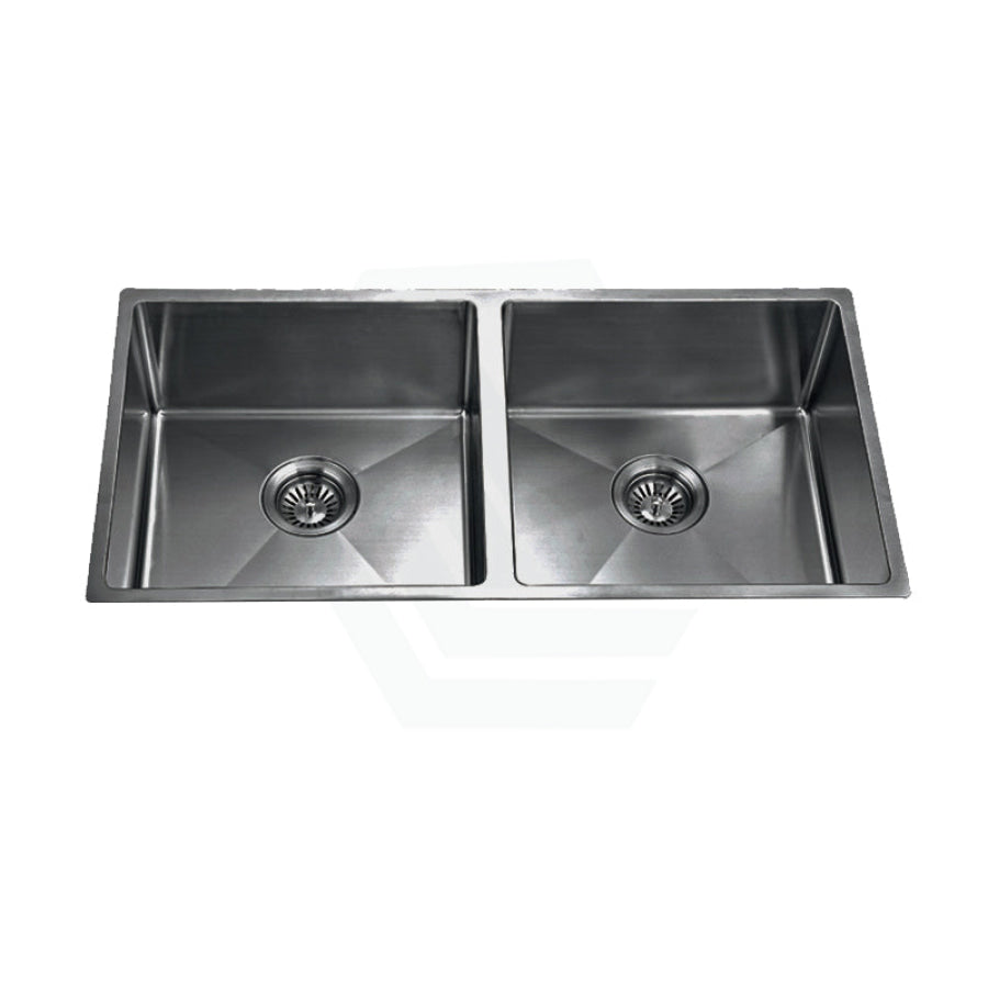 770X450X215mm Brushed Gunmetal Pvd 1.2mm Handmade Top/undermount Double Bowls Kitchen Sink