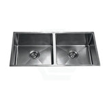 770X450X215mm Brushed Gunmetal Pvd 1.2mm Handmade Top/undermount Double Bowls Kitchen Sink