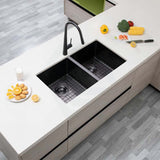820X457X230mm Brushed Gunmetal / Black Pvd Double Bowls Kitchen Sink Top/undermount