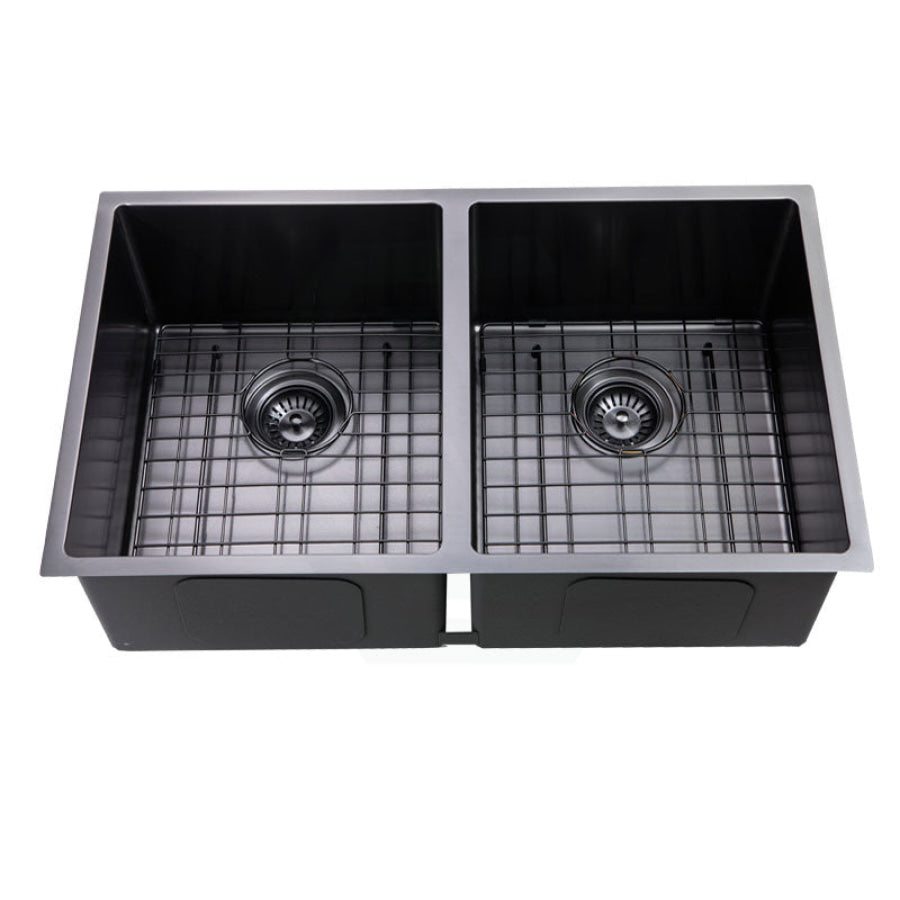 820X457X230mm Brushed Gunmetal / Black Pvd Double Bowls Kitchen Sink Top/undermount