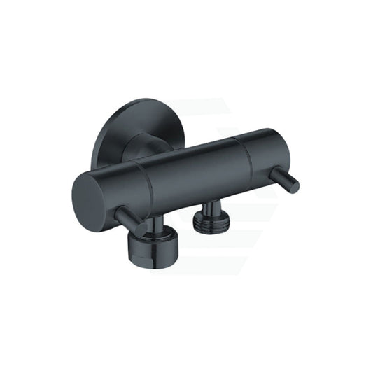 Linkware Brass Gunmetal Grey Dual Control Toilet Bidet Diverter Mini Cistern Cock