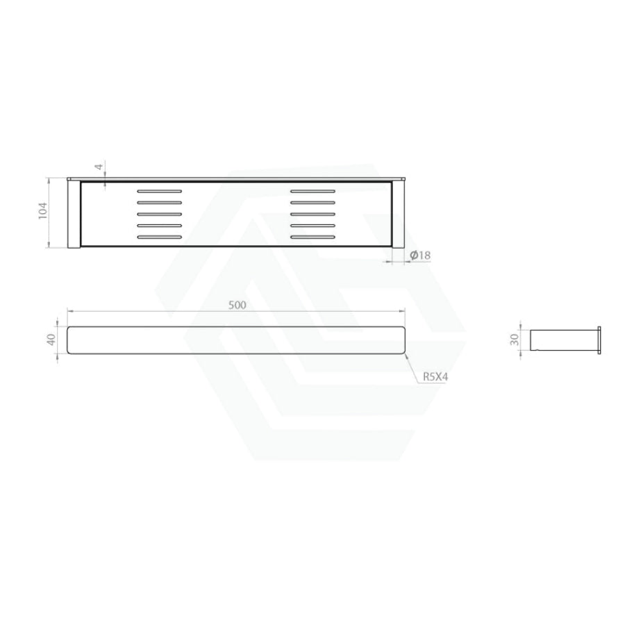 Linkware Gabe Gun Metal Shelf Stainless Steel 304 Wall Mounted Back To Bathroom Shelves