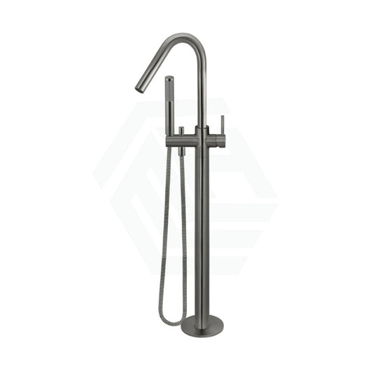 M#6(Gunmetal Grey) Meir Round Freestanding Bath Spout And Hand Shower Pvd Shadow Floor Mounted