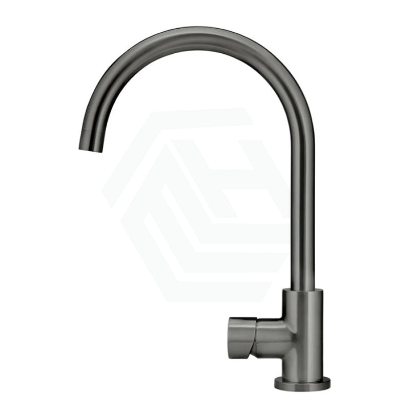 Meir Round Gooseneck 360¡ã Swivel Kitchen Mixer Tap With Pinless Handle Pvd Shadow Sink Mixers
