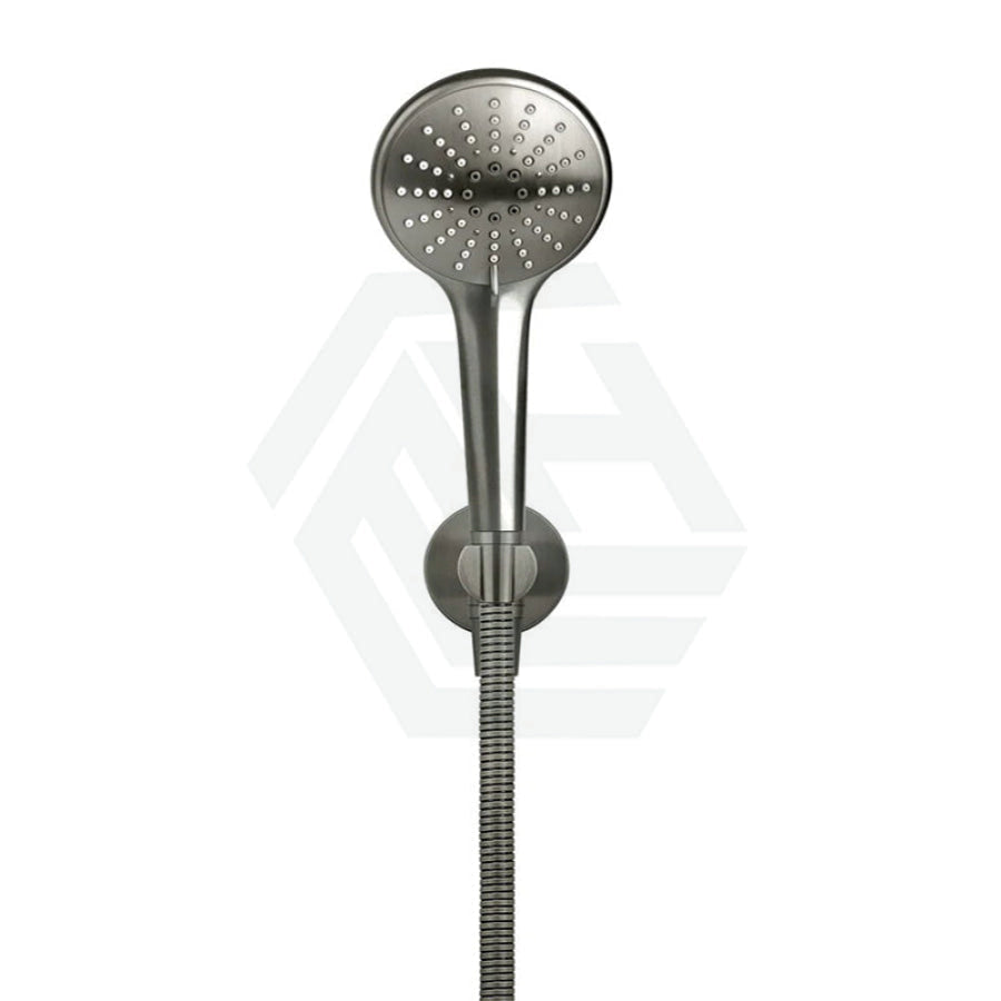 M#6(Gunmetal Grey) Meir Round Three Function Hand Shower On Fixed Bracket Pvd Shadow Handheld Sets