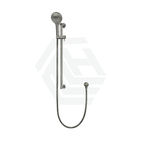 M#6(Gunmetal Grey) Meir Round Three Function Hand Shower On Rail Column Pvd Shadow With Handheld