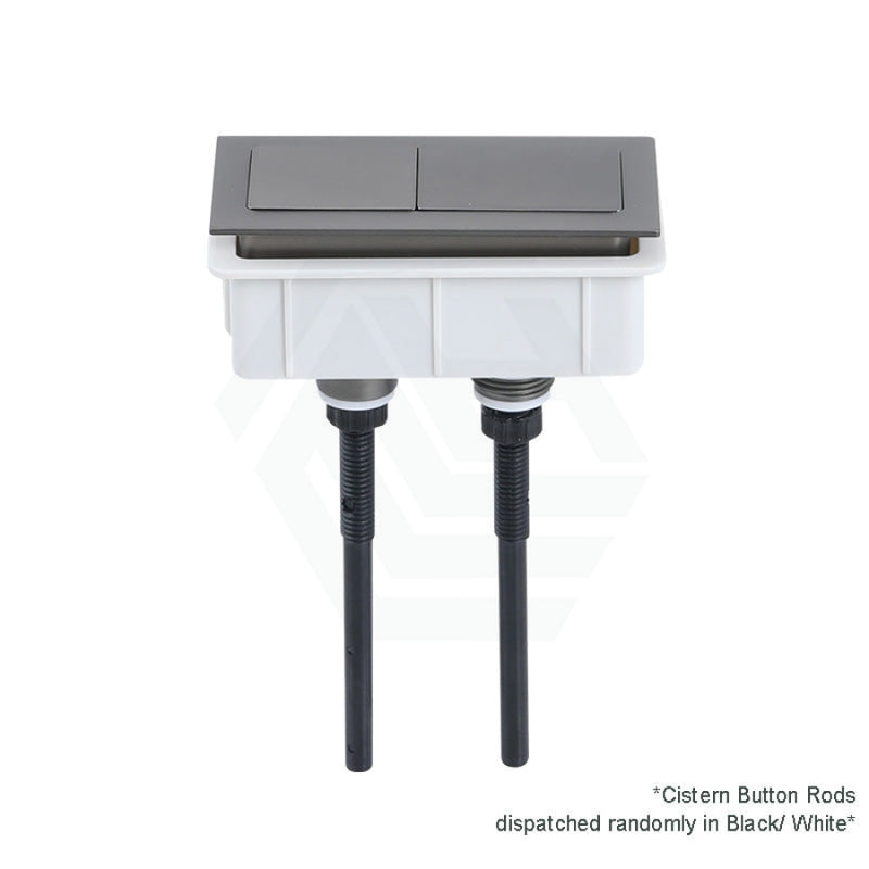 Gunmetal Grey Square Dual Flush Toilet Water Tank Press Button For Cistern Lid Hole