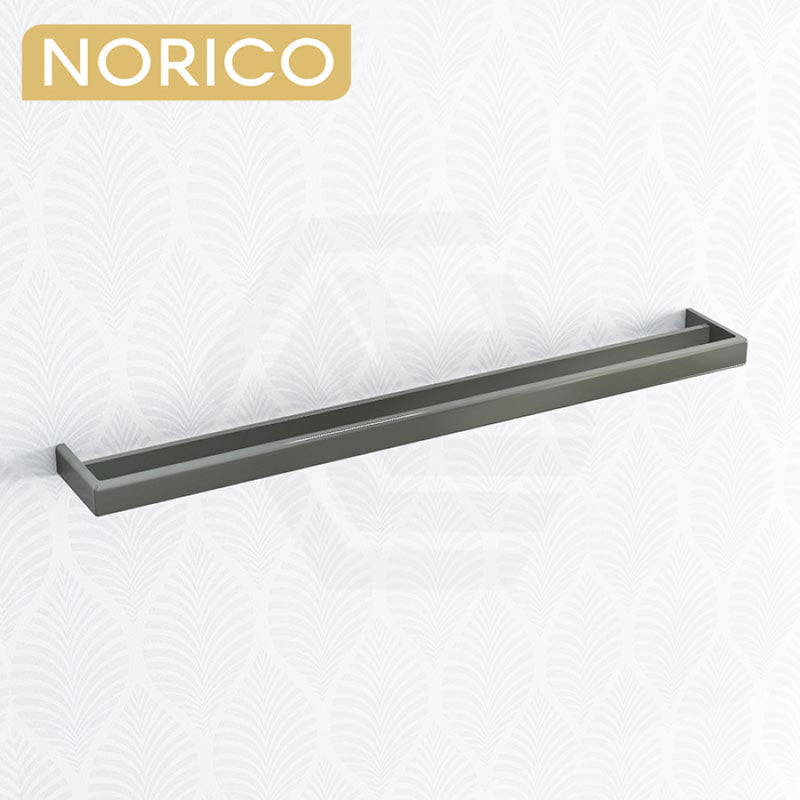Cavallo Square Gunmetal Grey Double Towel Rail 800mm Stainless Steel