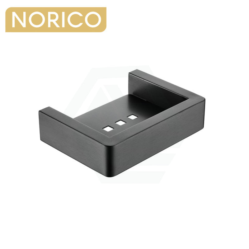 Soap Dish Holder Norico Square Stainless Steel Gunmetal Grey