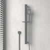 M#1(Gunmetal Grey) Norico Esperia Square Brushed Gunmetal Grey Shower Rail With 3 Mode Handheld Set