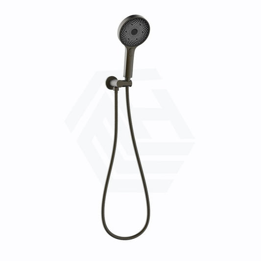 M#4(Gunmetal Grey) Linkware Gabe Hand Shower With Wall Bracket Gunmetal Grey Round Handheld Showers