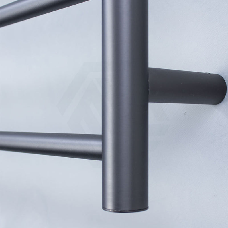 Radiant Gun Metal Grey Heated Round Ladder Towel Rail 430 X 1100Mm 10 Bars Rails