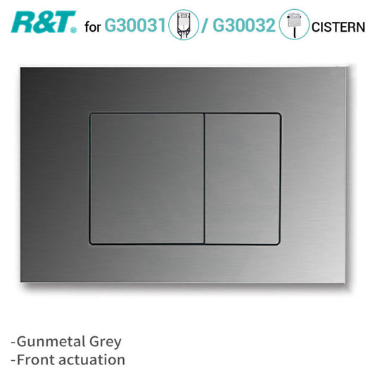 R&T Toilet Button For Inwall Concealed Cistern Square Gunmetal Grey