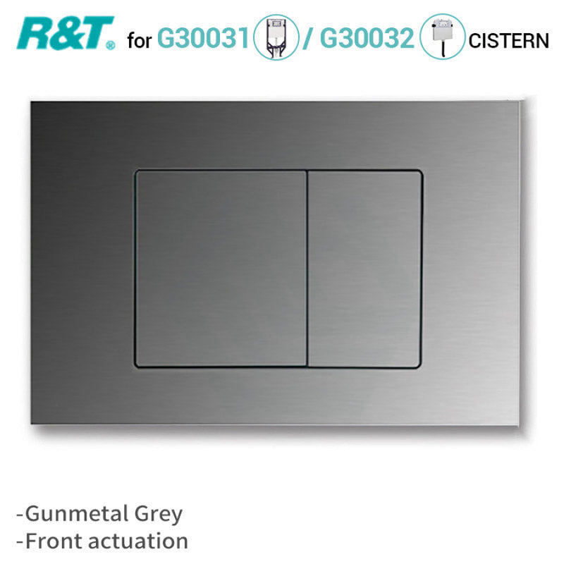 R&T Toilet Button For Inwall Concealed Cistern Square Gunmetal Grey