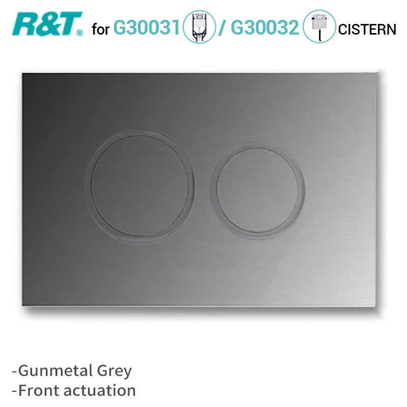 R&T Toilet Button For Inwall Concealed Cistern Round Gunmetal Grey