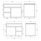 600-1500mm Bathroom MDF Floating Vanity Wall Hung Gloss White Cabinet Only