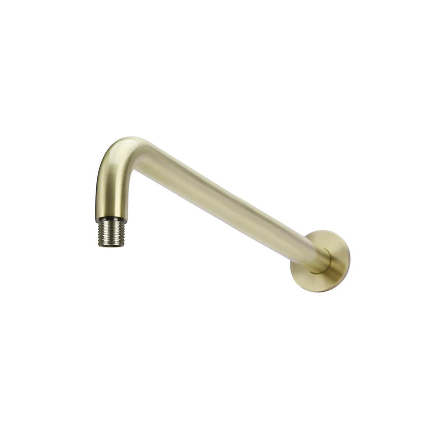 G#2(Gold) Meir 400Mm Round Wall Mounted Shower Curved Arm Pvd Tiger Bronze Solid Brass Brushed Gold