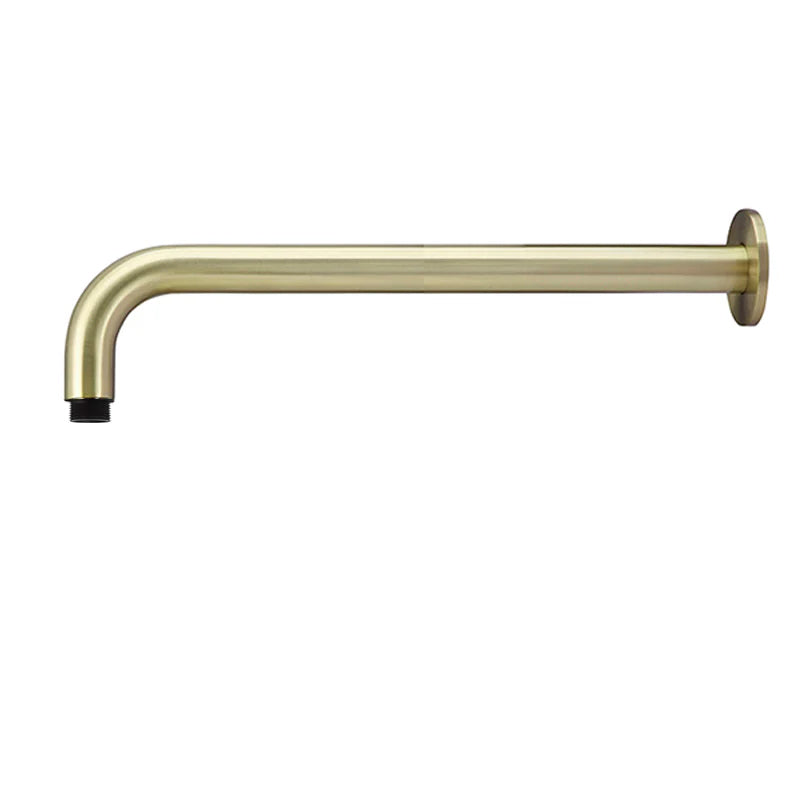 G#2(Gold) Meir 400Mm Round Wall Mounted Shower Curved Arm Pvd Tiger Bronze Solid Brass Brushed Gold