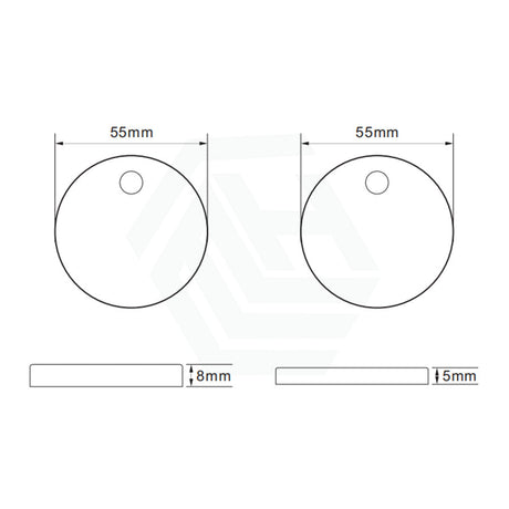 Matt Black 55Mm Round Hinge Covers For Toilet 5.5/8Mm Thickness Accessories