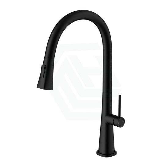 Matt Black Round Kitchen Sink Mixer Tap 360 Swivel And Pull Out For Mixers