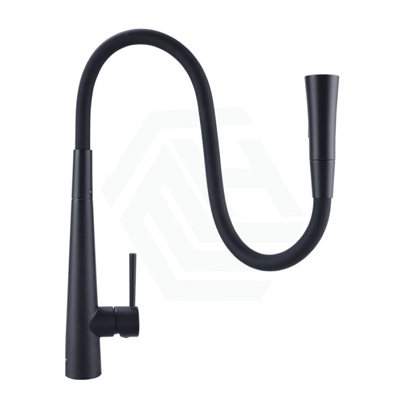 Matt Black Solid Brass Mixer Tap With Flexible Rubber Spout 360 Swivel For Kitchen Products