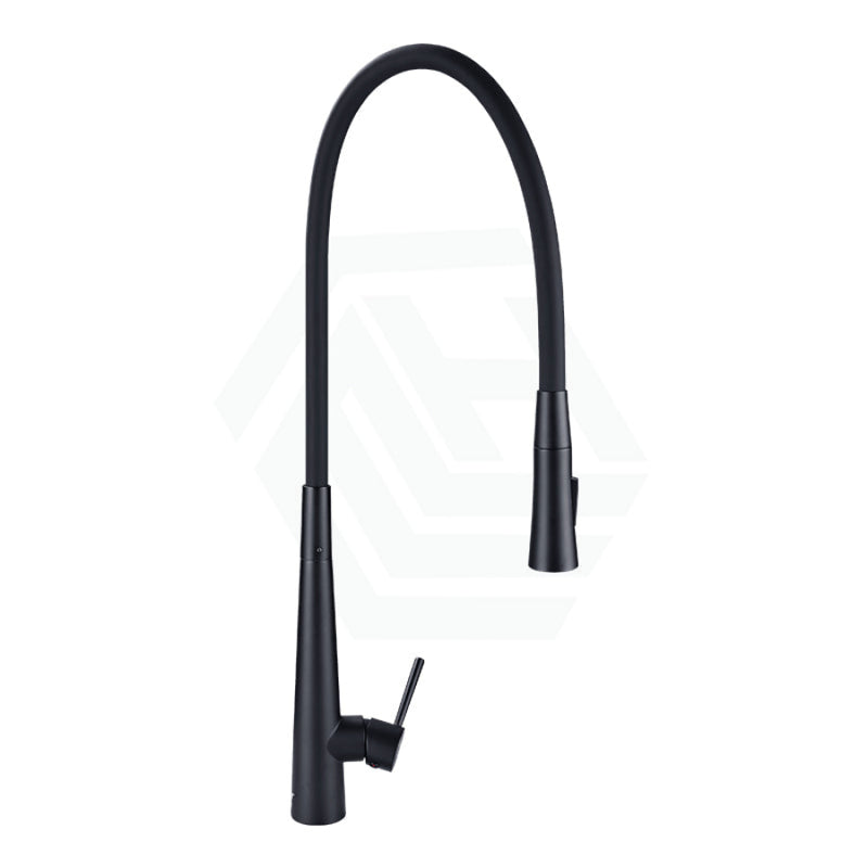 Matt Black Solid Brass Mixer Tap With Flexible Rubber Spout 360 Swivel For Kitchen Products