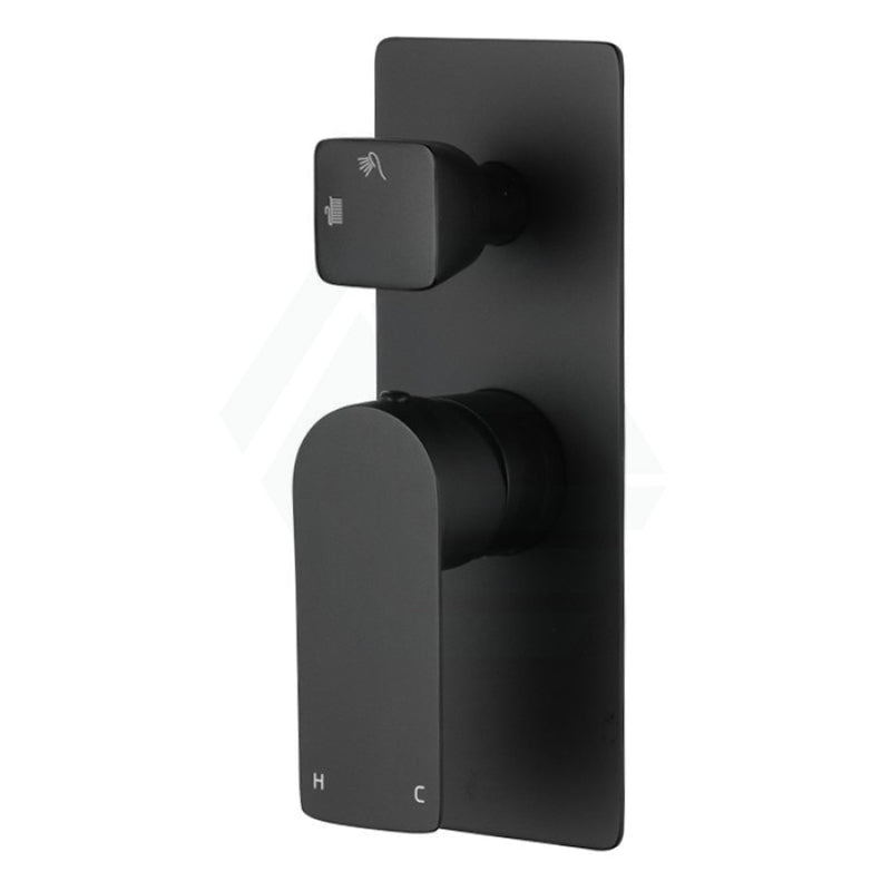 Brass Square Wall Mixer With Diverter Black