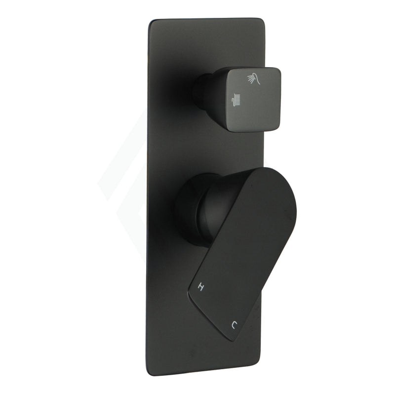 Matt Black Solid Brass Wall Mounted Mixer With Diverter For Shower And Bath Bathroom Products