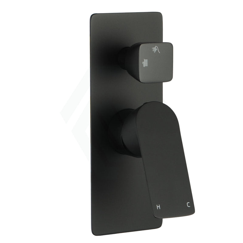 Matt Black Solid Brass Wall Mounted Mixer With Diverter For Shower And Bath Bathroom Products