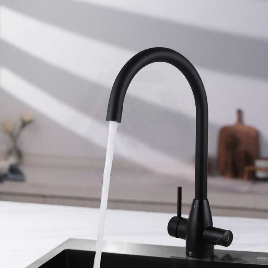 Matt Black Stainless Steel 3 Way Filter Tap With 360° Swivel And Purifier For Kitchen Products