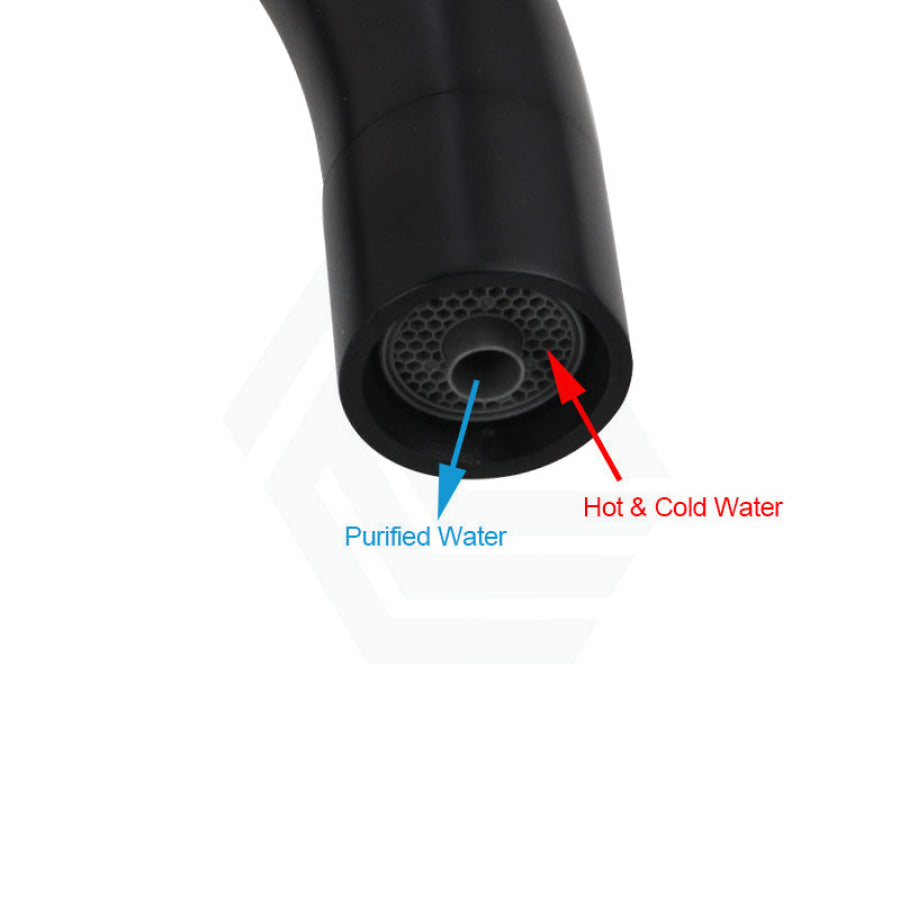 Matt Black Stainless Steel 3 Way Filter Tap With 360° Swivel And Purifier For Kitchen Products