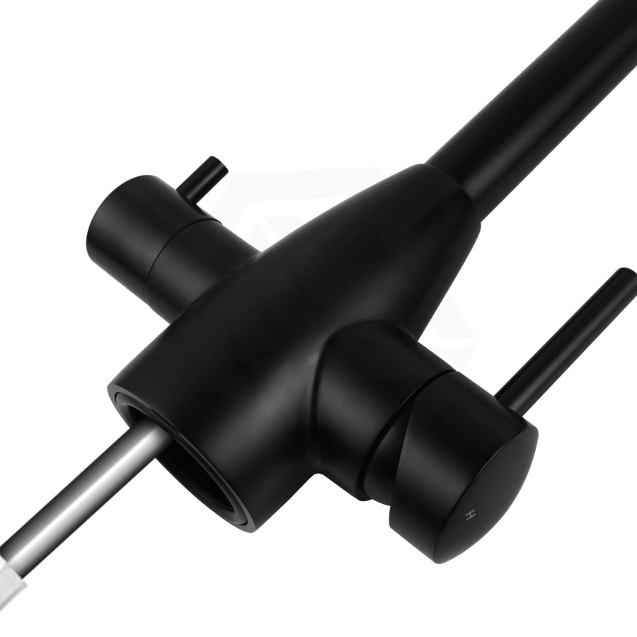 Matt Black Stainless Steel 3 Way Filter Tap With 360° Swivel And Purifier For Kitchen Taps