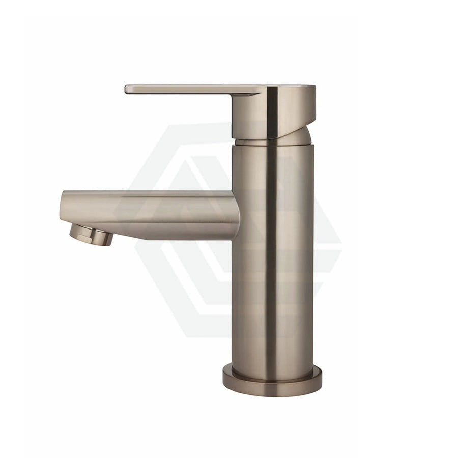 Meir Round Paddle Short Basin Mixer Champagne Mixers