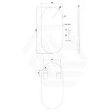 500x1000mm Lamex Aluminum Oval Framed Wall Mirror Matt Black/Brushed Gold Vertical Installation