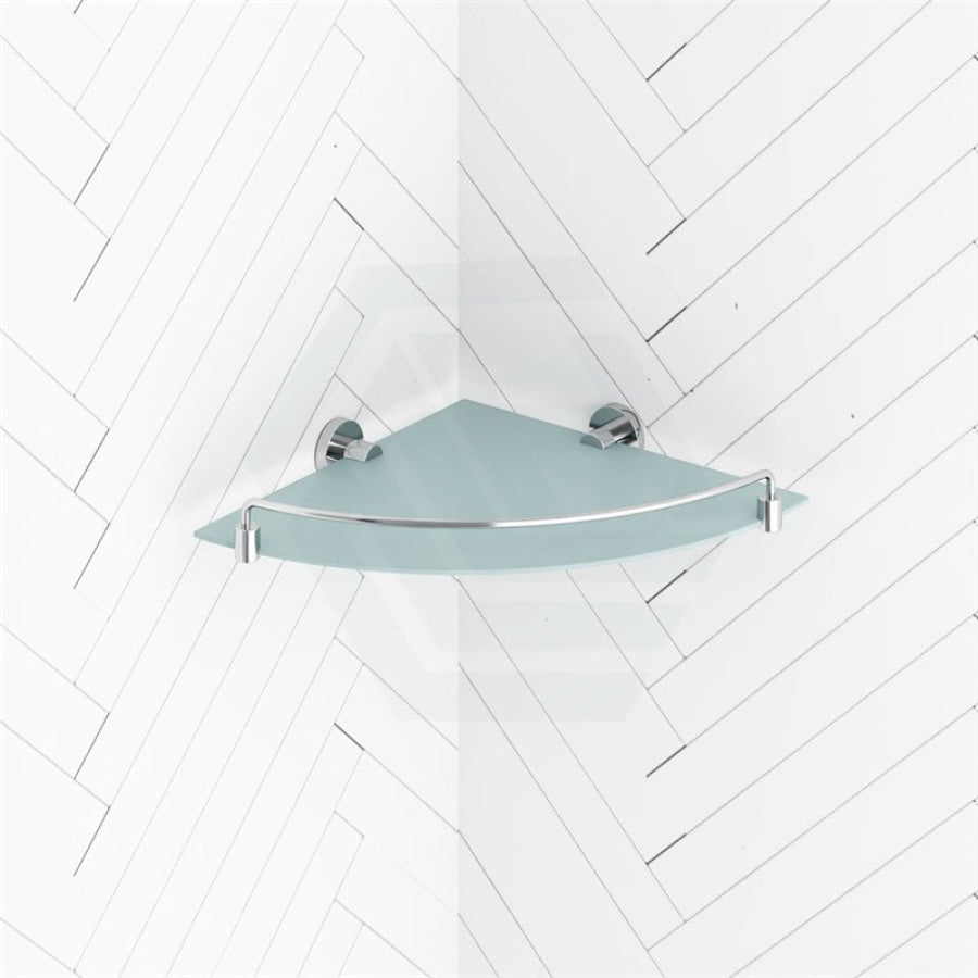 Corner Glass Shelf Brass Mc Pin Lever Chrome - MyHomeware