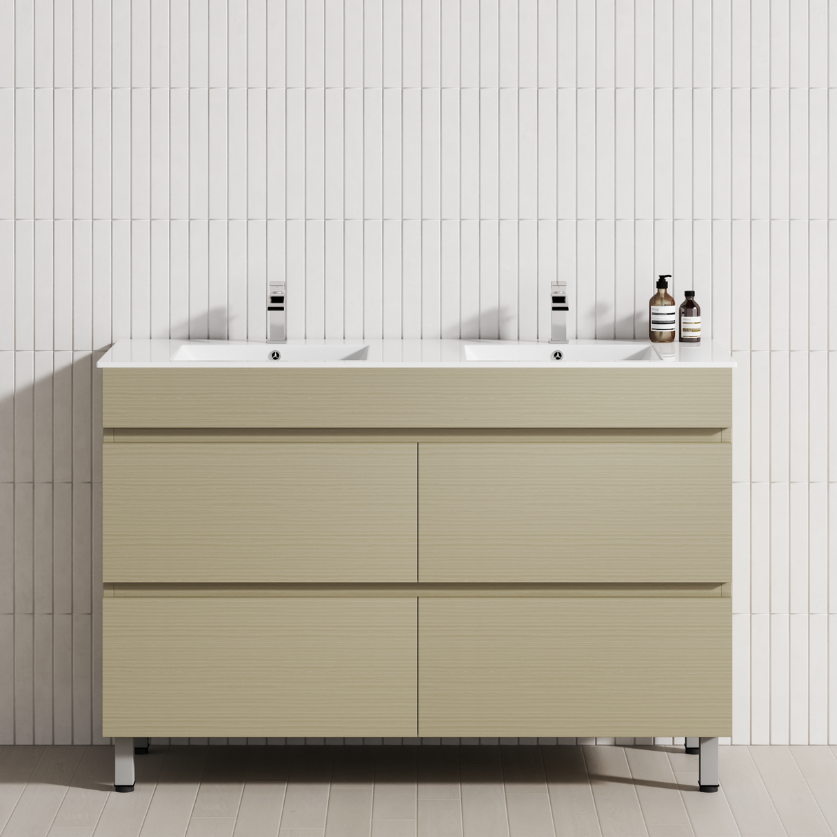 4-Drawer 1200/1500/1800mm Bathroom Freestanding Leg Vanity Single/Double Multi-Colour Cabinet Only