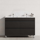 MCH 1200mm Matt Black Freestanding Leg Vanity with Double Bowls