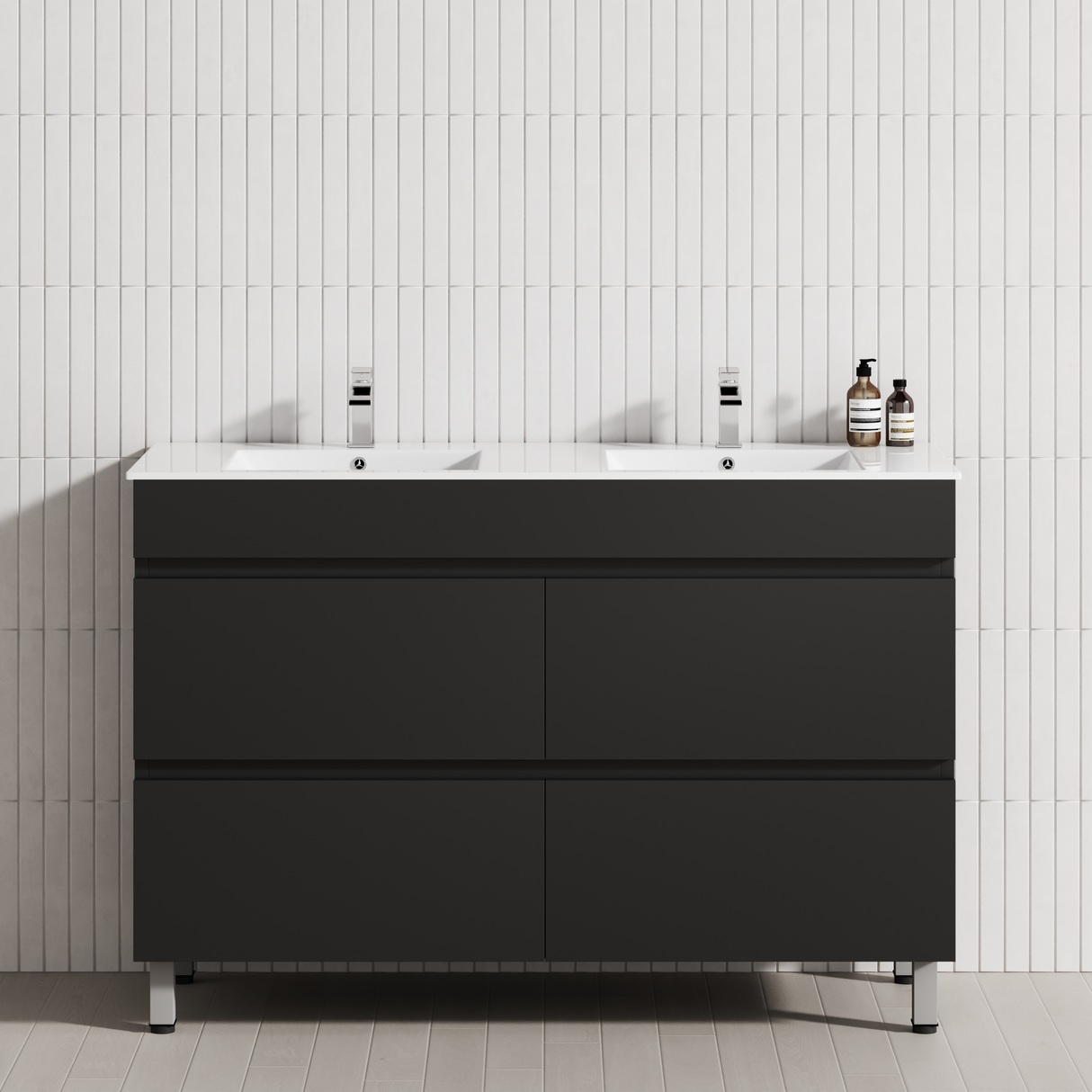 4-Drawer 1200/1500/1800mm Bathroom Freestanding Leg Vanity Single/Double Multi-Colour Cabinet Only