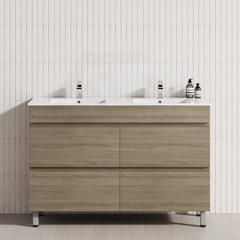 MCH 1200mm Maison Oak Freestanding Leg Vanity with Double Bowls
