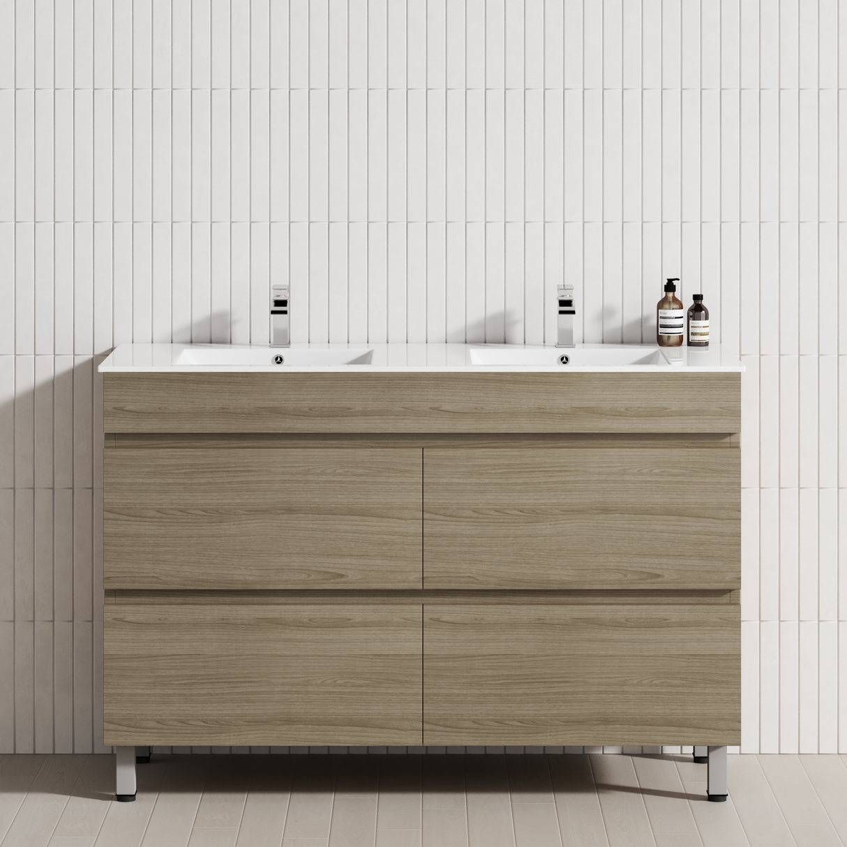 4-Drawer 1200/1500/1800mm Bathroom Freestanding Leg Vanity Single/Double Multi-Colour Cabinet Only