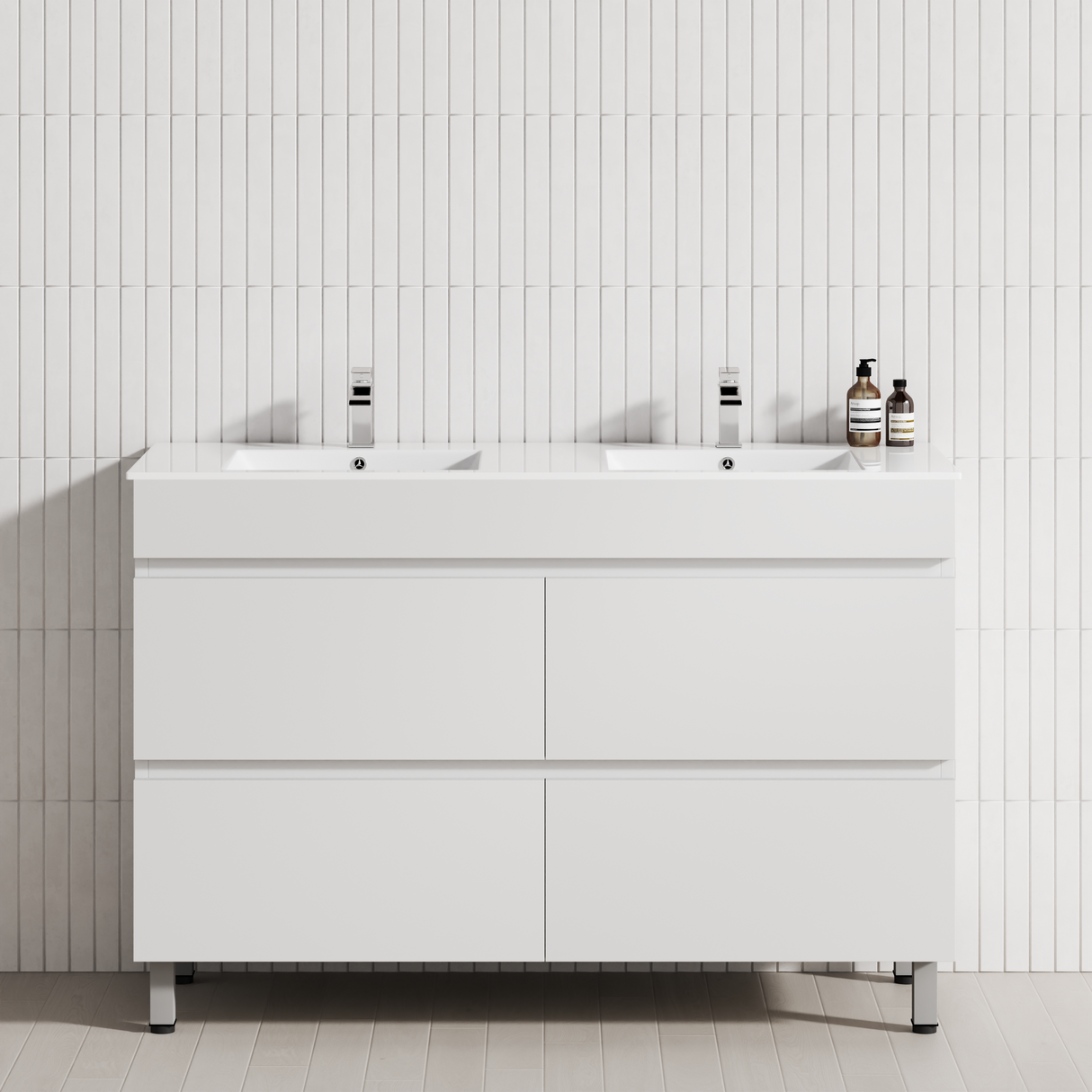 4-Drawer 1200/1500/1800mm Bathroom Freestanding Leg Vanity Single/Double Multi-Colour Cabinet Only