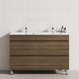 MCH 1200mm Notaio Walnut Freestanding Leg Vanity with Double Bowls