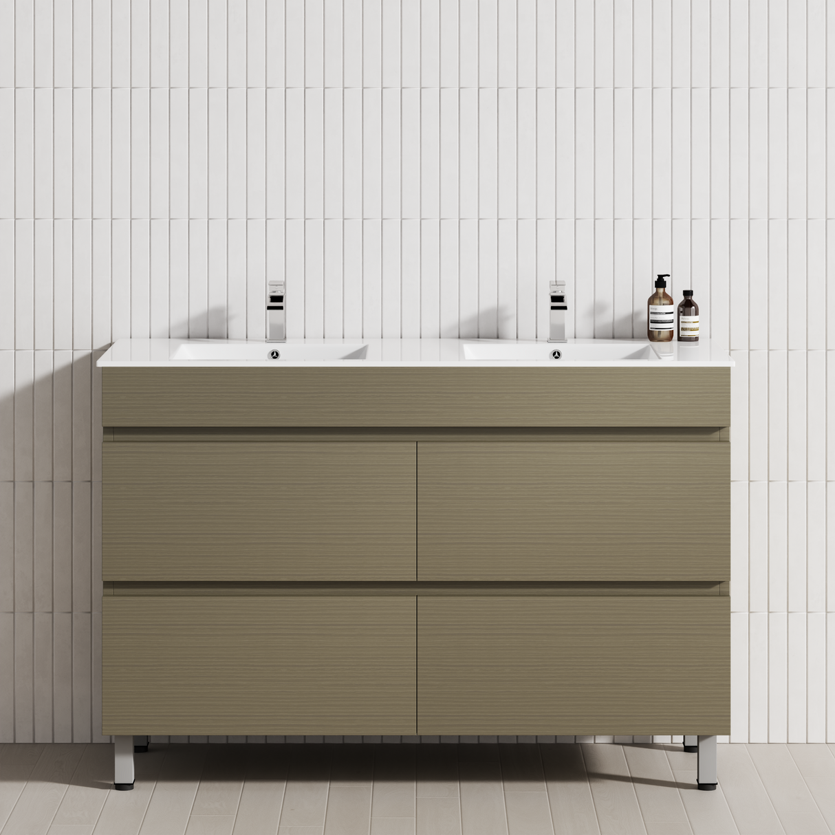 4-Drawer 1200/1500/1800mm Bathroom Freestanding Leg Vanity Single/Double Multi-Colour Cabinet Only